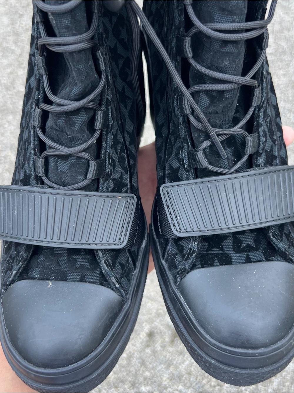 Converse Chuck Taylor All Star GR82 Womens 9 Black Velvet Platform Boots 566159C - Picture 3 of 9